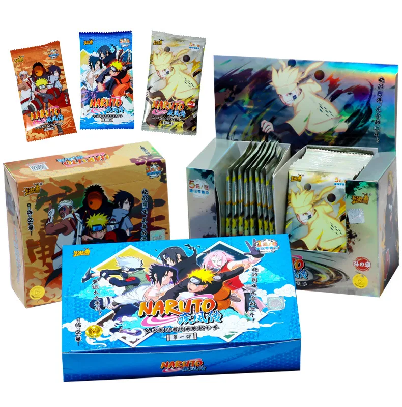 Cartas De Narutoes Uzumaki Uchiha Sasuke Tcg, Cartas coleccionadas De Cartas, 100-180 Uds., tarjetas De juego por caja para regalo De ni&ntilde;os-3