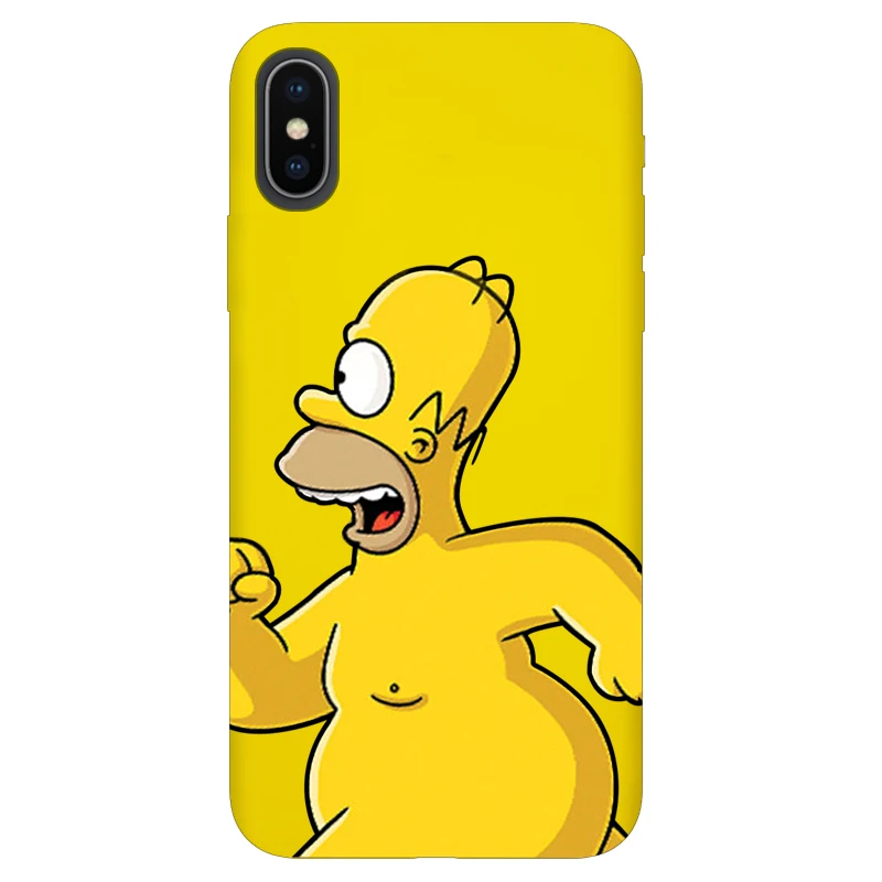Чехол Homer J. Simpson для iPhone 11 XR X Xs Max 8 7 6 Plus 6S 5S SE Мягкий силиконовый чехол для телефона Барт Симпсон - Цвет: Simpson 11 Yellow