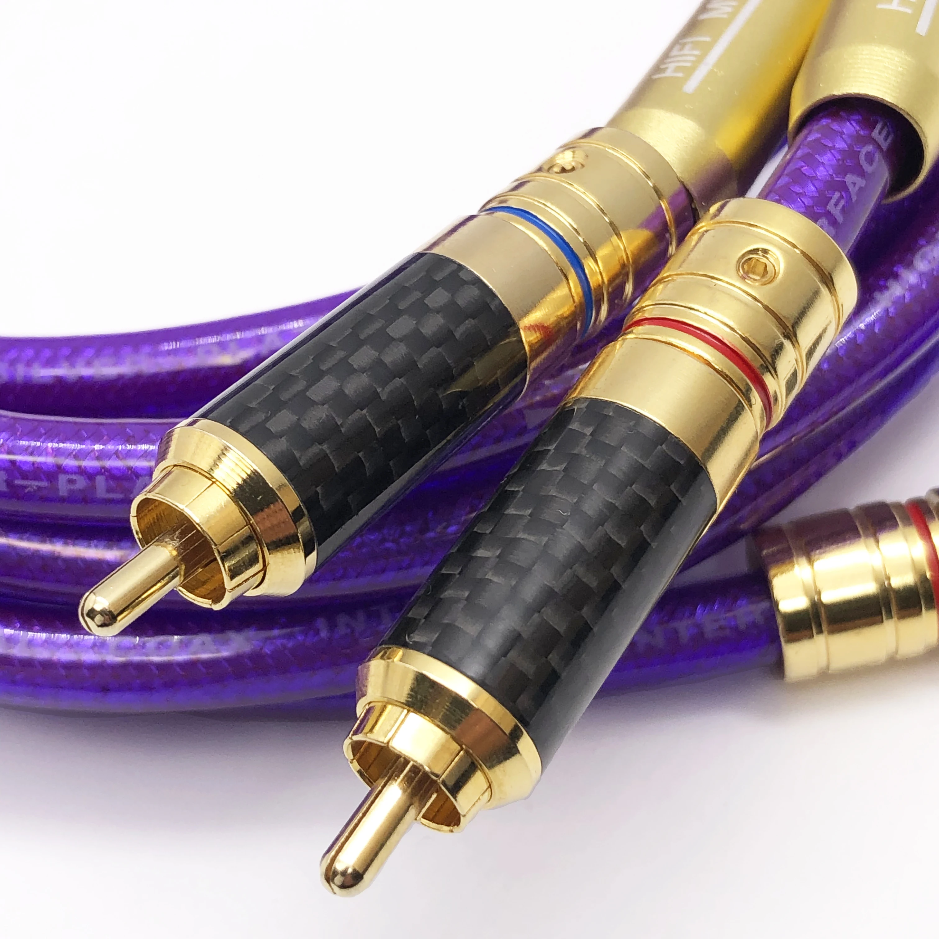 

1 пара высококачественных Hi-Fi музыкальных аудиокабелей, Серебряный RCA кабель с золотым покрытием, штепсельная Вилка из углеродного волокна, стандартная проводка, профессиональный нивелир