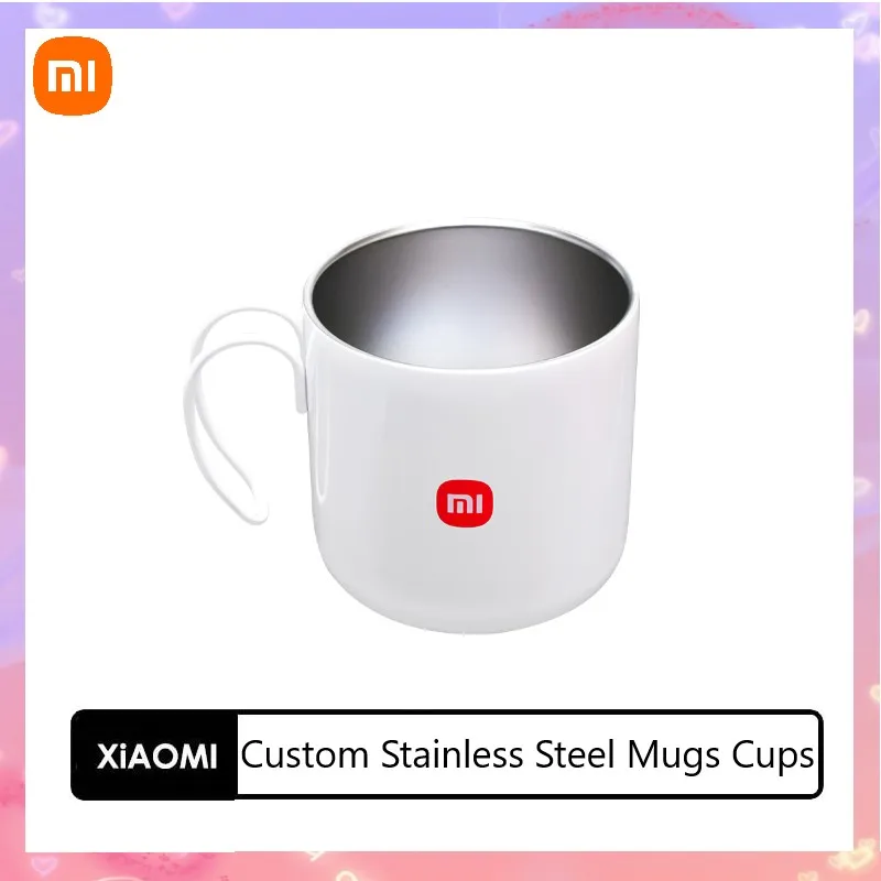 Xiaomi пользовательские кружки из нержавеющей стали чашки белый многоразовый Чай холодный кофе чашка горячее холодное использование путешествия Туризм роскошный Новое поступление 2021