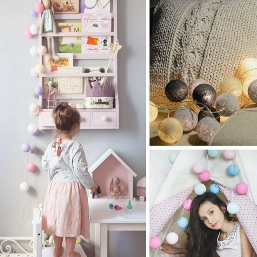 Гирлянда с хлопковым шариком 20 светодиодов|Сверкающие товары для вечеринки| |