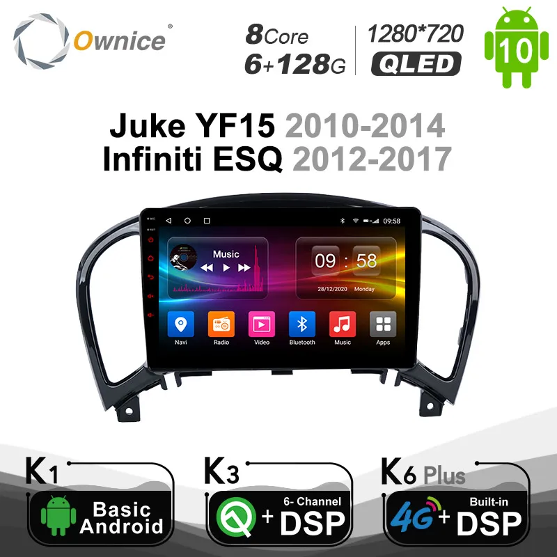 1280*720 Ownice Android 10.0 Car Radio DVD Player GPS For NISSAN JUKE 2004 - 2016 Navigation 4G LTE BT 5.0 SPDIF 6G+128G | Автомобили и - Фото №1