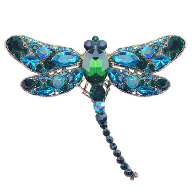 Хрустальные винтажные Броши Стрекоза для женщин брошь с большим насекомым