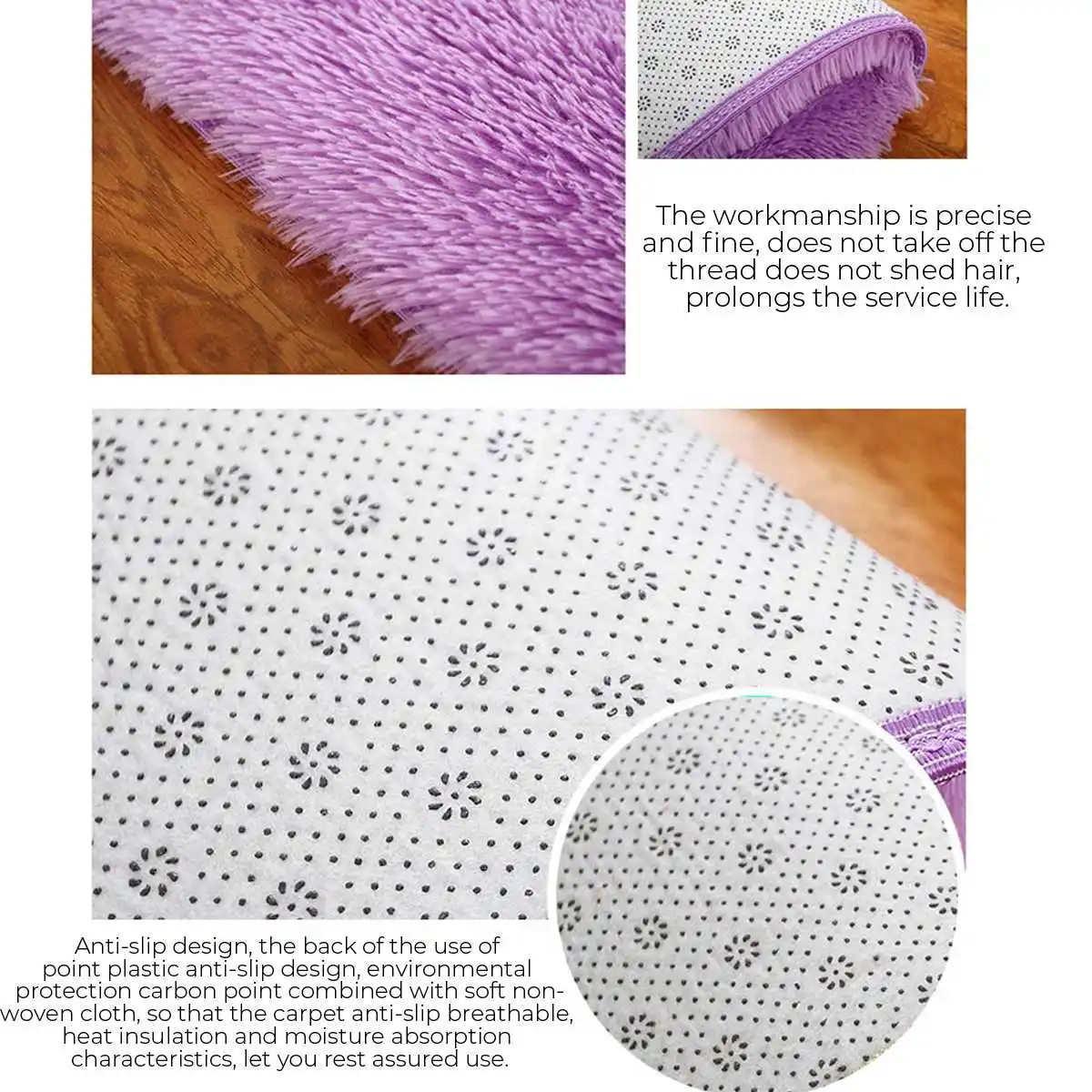 

230x160CM Larger Plush Shaggy Soft Fluffy Carpet Area Rug Slip Resistant Door Floor Mat for Bedroom Living Room