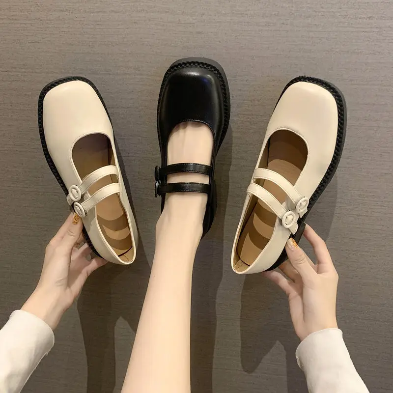 Туфли LIHUAMAO на платформе Мэри Джейн с ремешком щиколотке и круглым носком удобные