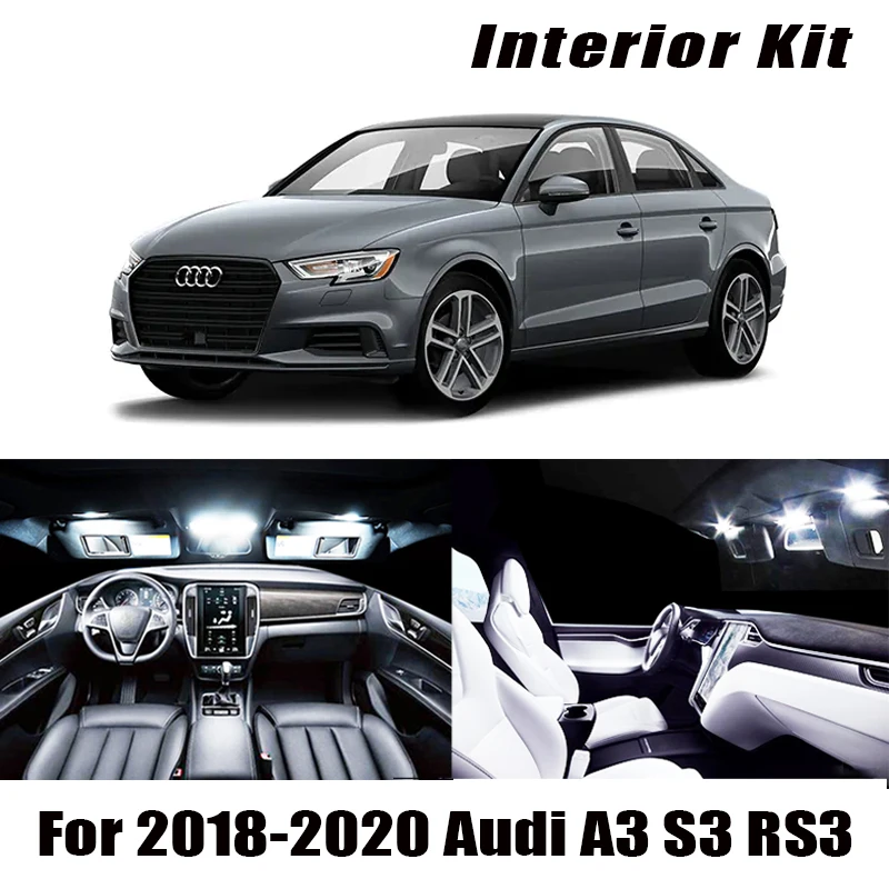 16Pcs White Canbus LED Lamp Car Bulbs Interior Package Kit For 2018 2019 2020 Audi A3 S3 RS3 Map Dome Trunk Plate Light | Автомобили и