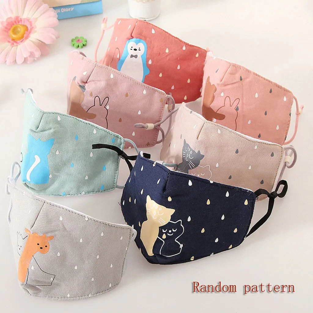 

Маска хлопковая многоразовая детская с мультяшным принтом, 2 шт.