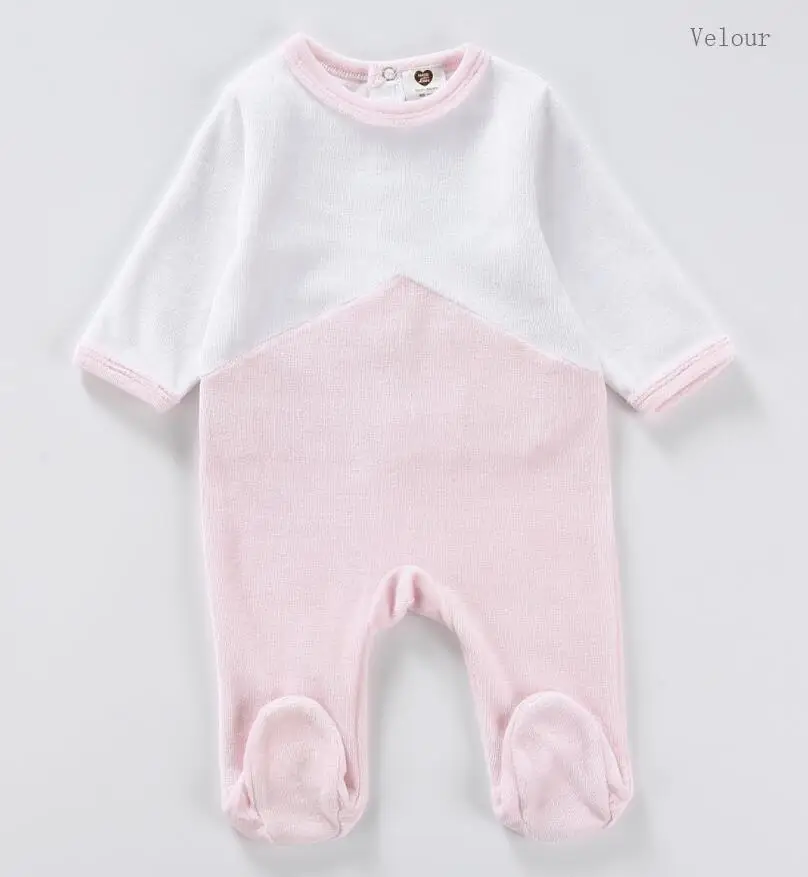 white and pink Детские комбинезоны; одежда с длинными рукавами; одежда для детей; комбинезоны для новорожденных; детская одежда для мальчиков и девочек; Детский комбинезон; двухцветный комбинезон - Цвет: white and pink