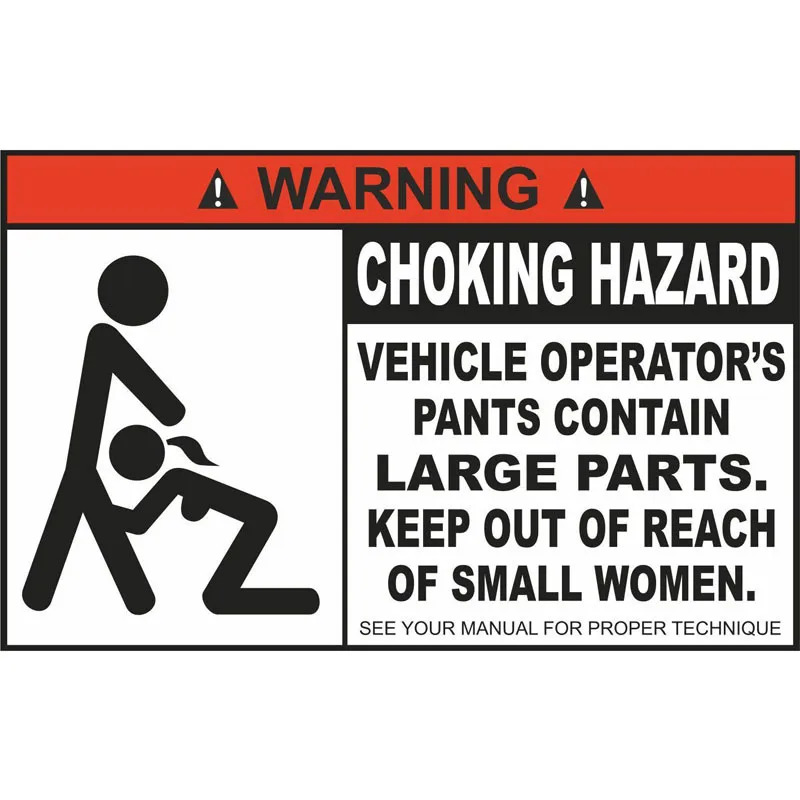 

Funny WARNING CHOCKING HAZARD JDM RACING DRIFT Car Stickers Waterproof Sunscreen Bumper Windshield PVC 12cm X 8cm