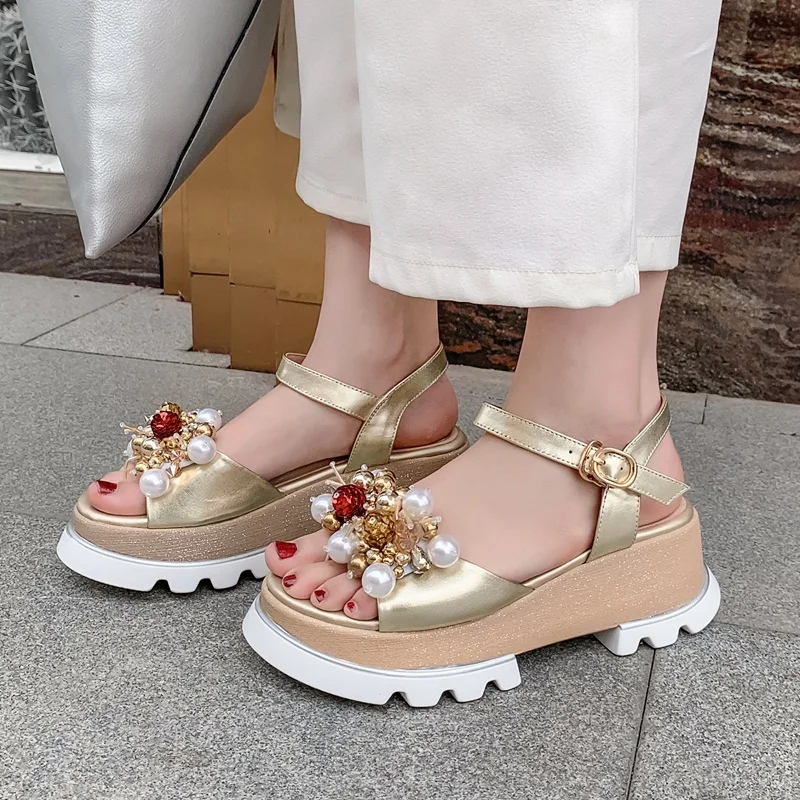 

Women Sandals New Brand 2021 Summer High heels Silver Gold Dress Party Casual Ladies Shoes Woman Gladiator Sandals Size 34-39