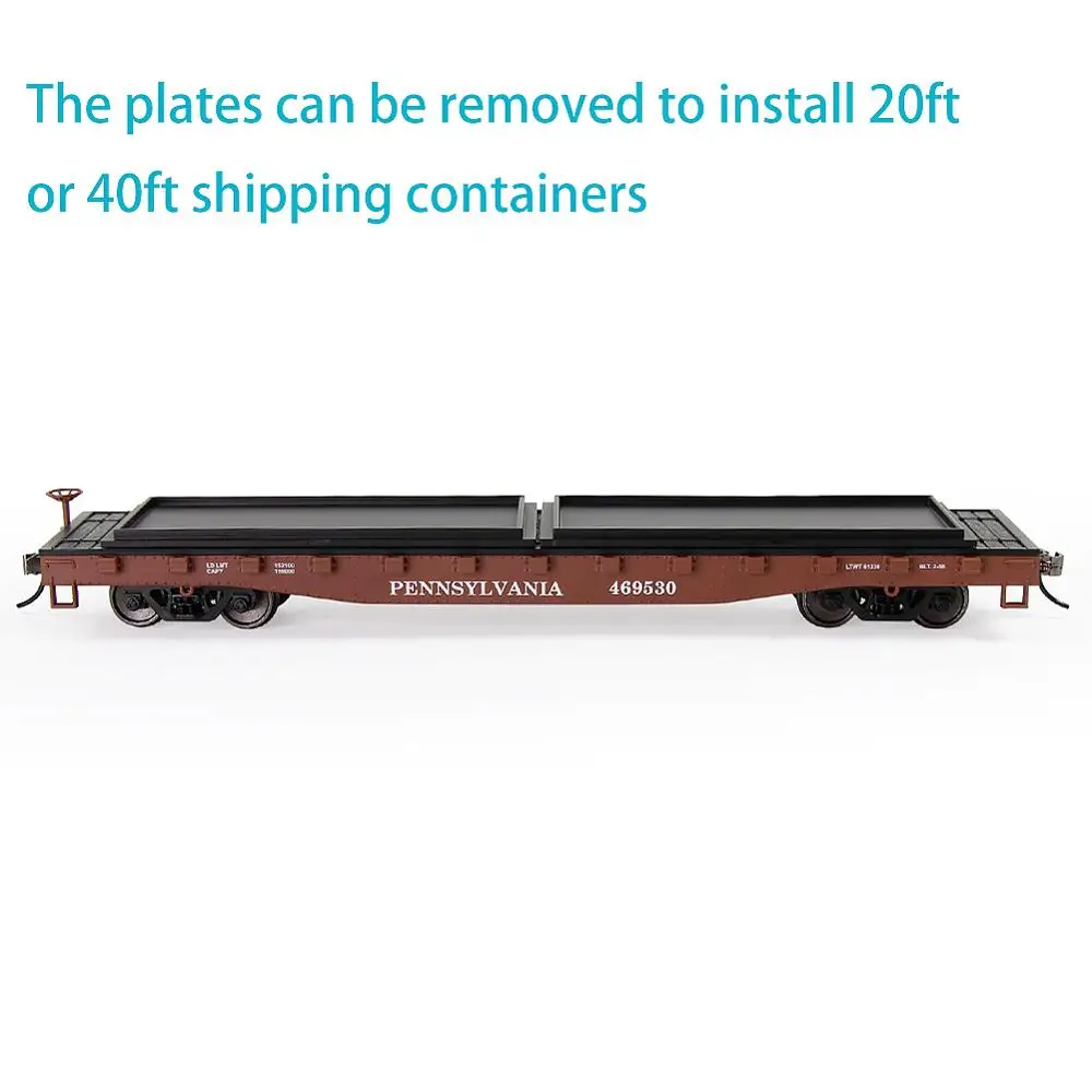 3pcs HO Scale 1:87 52' Flat Car Flatbed Transporter 52ft Model Train Container Carriage Freight C8741 | Игрушки и хобби