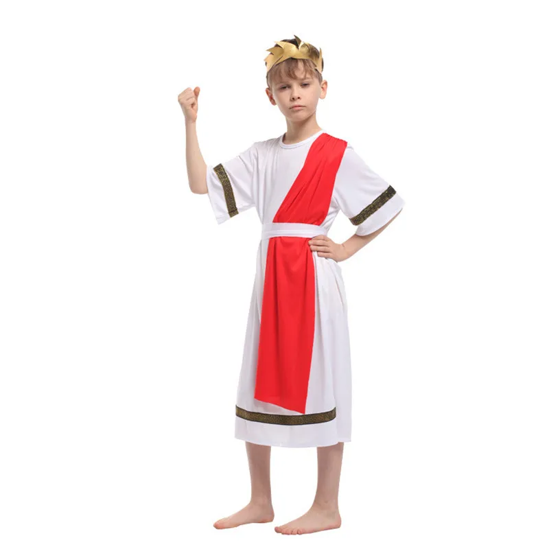 M-XL костюмы древнегреческого короля на Хэллоуин для мальчиков детей карнавальный