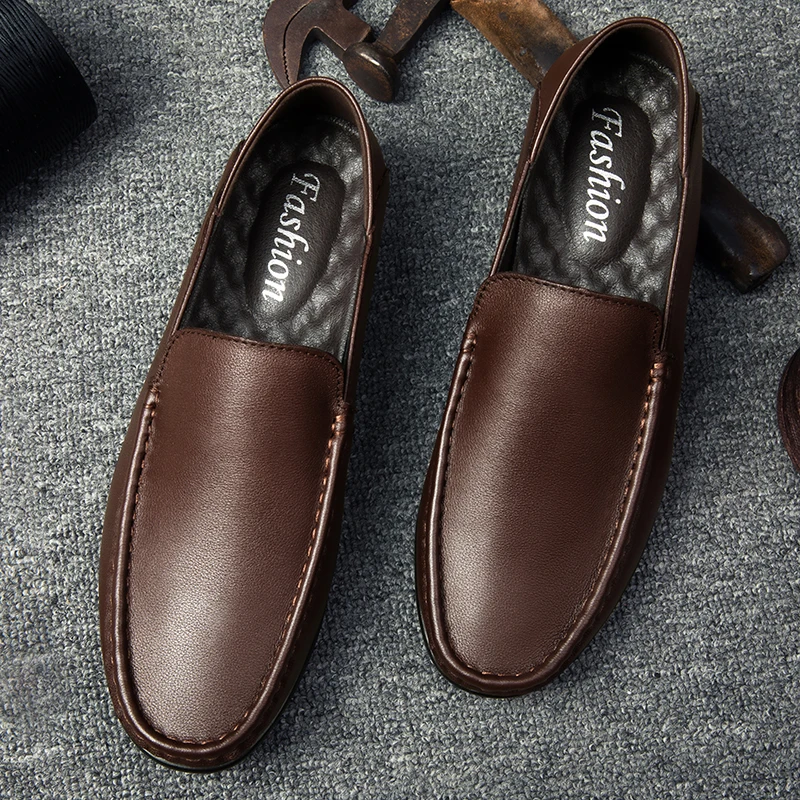 

Genuine Leather Shoes Zapatos Transpirables Hombre Men's Sneakers Summer Breathable Men Casual Sport Shoes Moccasins Leather