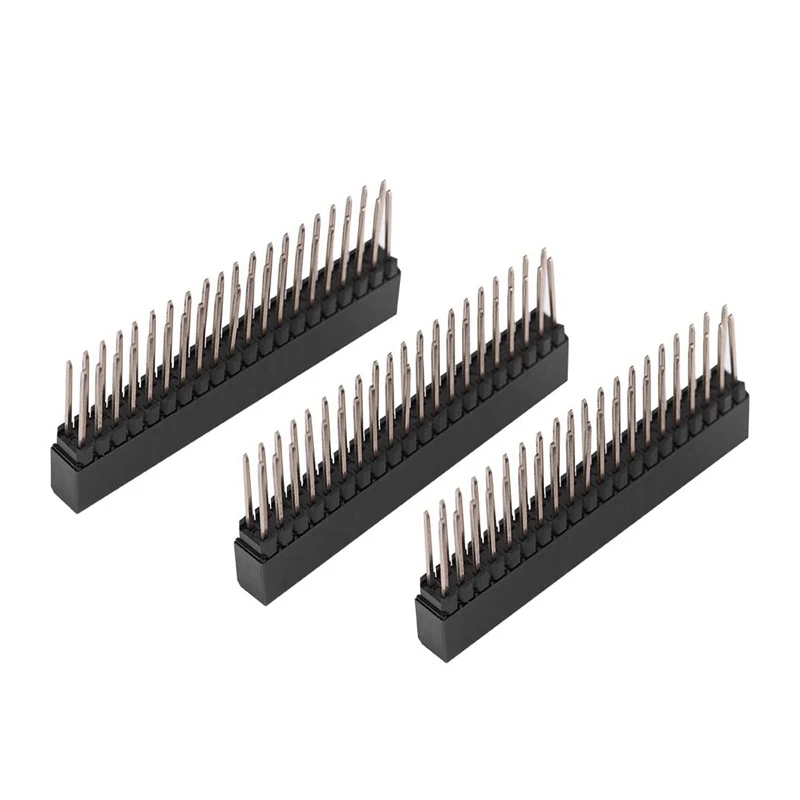 

3 Pcs 2X20 Pin 2.54MM Female Double Row Short Male Connector Printed Circuit Board Male Connector for Raspberry Pi