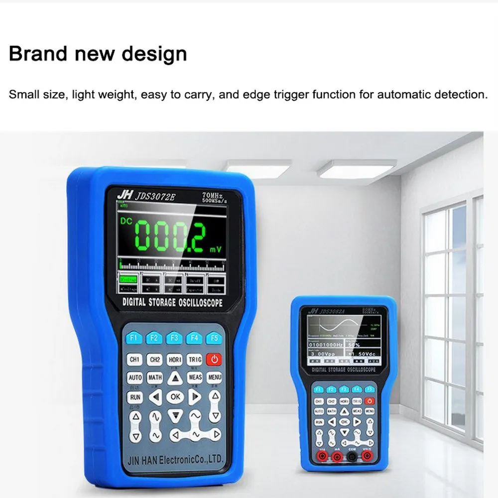 Портативный осциллограф Jinhan JDS3072E JDS3082A JDS3051A цифровая память 50 м 70 м 80 МГц Портативный осциллограф мультиметр ЕС/США