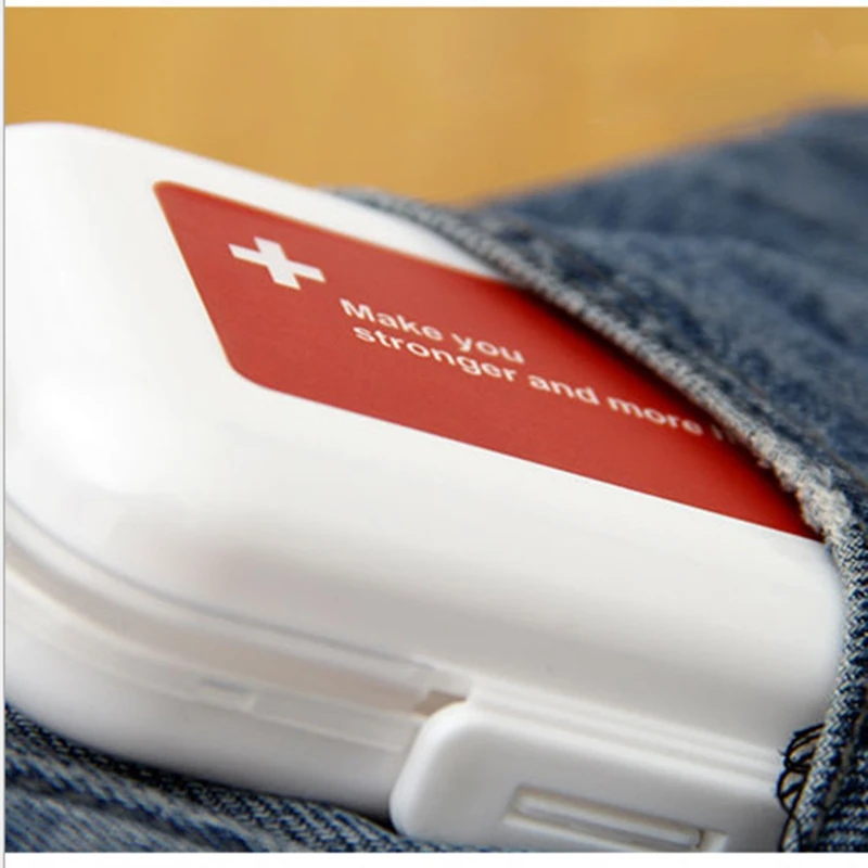 

Mini Pillbox High Quality Portable Small Medicine Box Travel Portable 8-Grid Medicine Box Weekly Notes Mini Plastic Medicine Box
