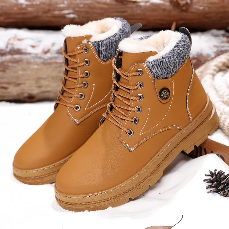Beli Sepatu Bot Pria Hangat Bulu Musim Dingin Pop Untuk Pria Sepatu Kasual Sneakers Keselamatan Merek Karet Untuk Jalan Dewasa Berkualitas Untuk Kerja F234
