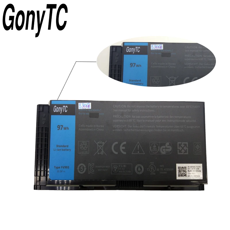 Оригинальный аккумулятор Korea Cell FV993 для DELL Precision M6600 M6700 M6800 M4800 M4600 M4700 FJJ4W PG6RC R7PND OTN1K5