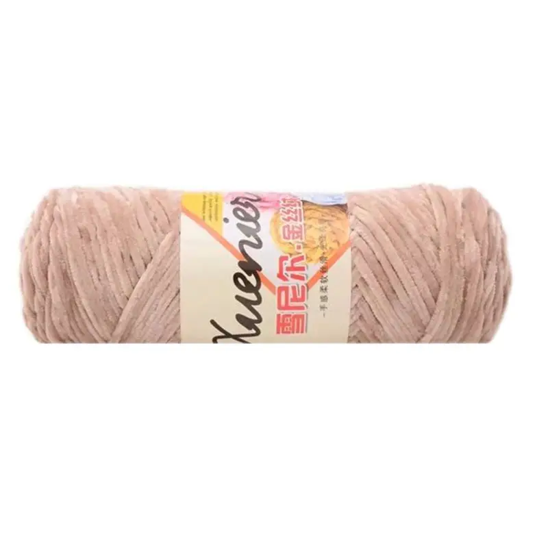 100 г синель бархатная пряжа Wram однотонная ручная вязка толстая вязаная крючком