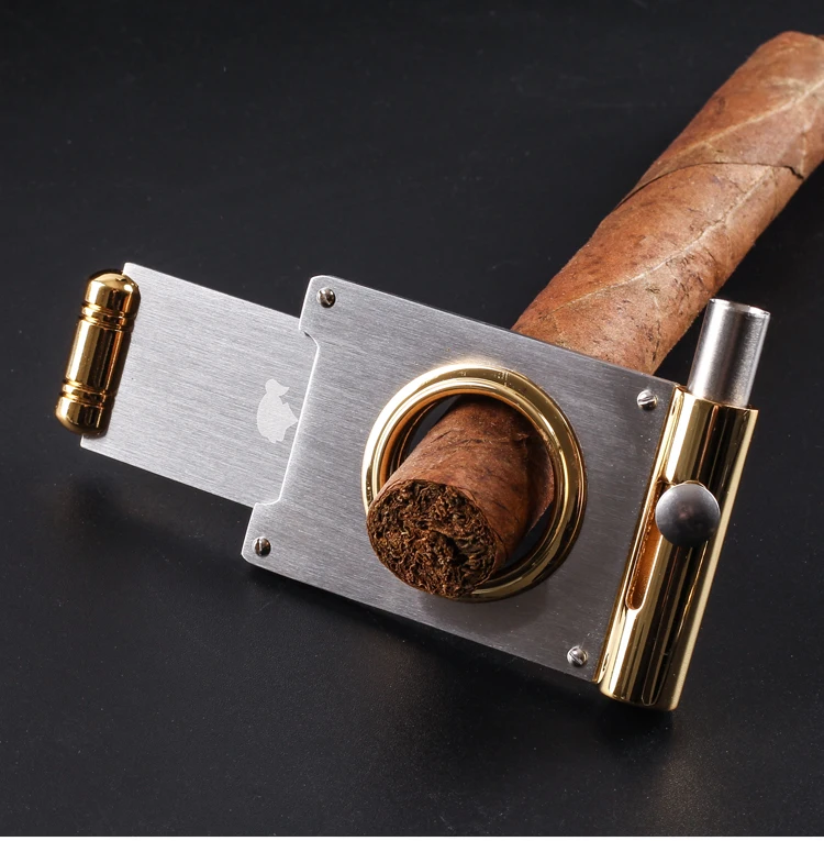 Новинка, 1 шт., Cohiba, 2 в 1, резак для сигар из нержавеющей стали, дротика для сигар, ножницы для сигар, нож для резки металла