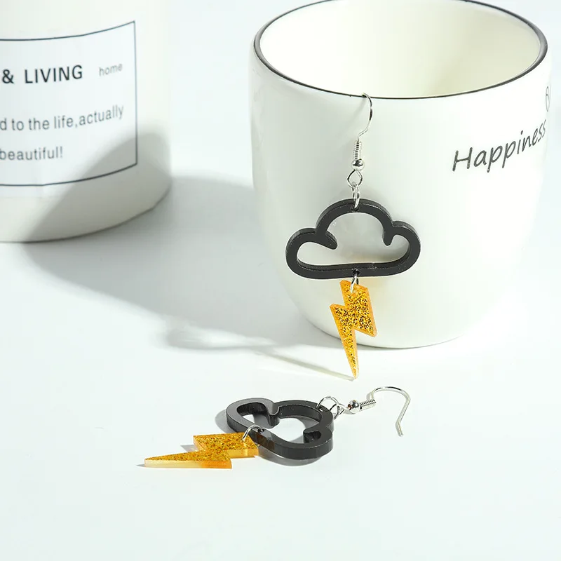 Гипербола акрил с облаками висячие серьги для женщин Мода серьги-клипсы