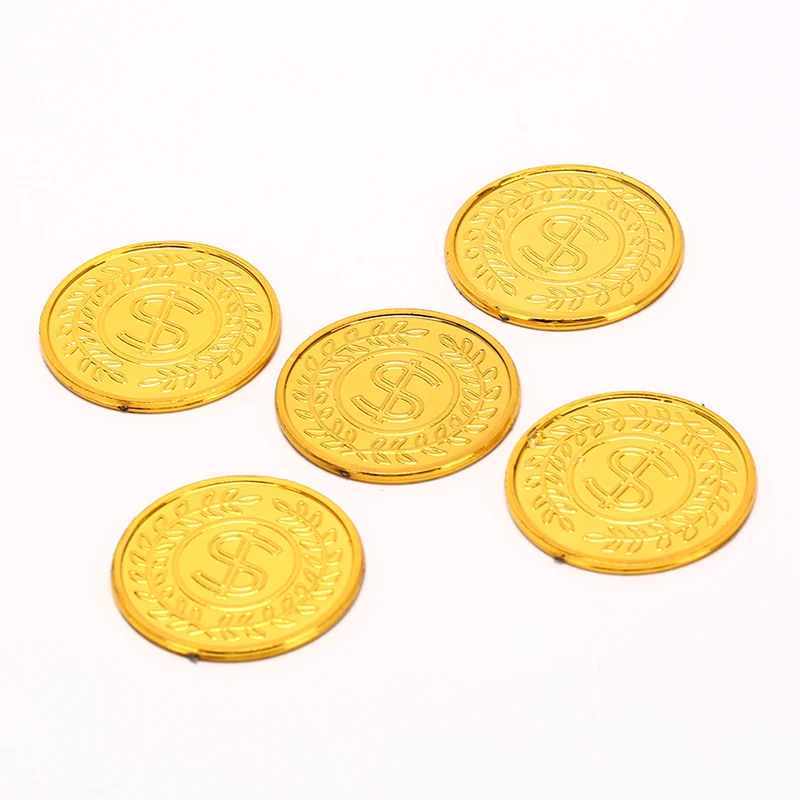 

100Pcs/pack New poker casino chips bitcoin model bitcoin gold plating Plastic Pirate Gold Coins