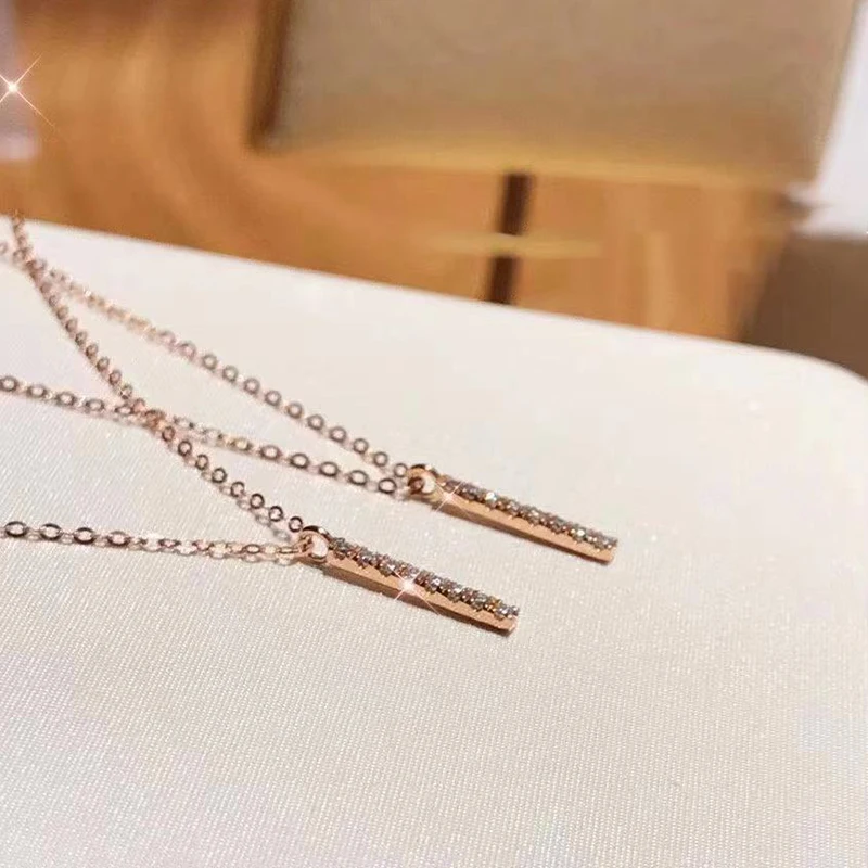 

Fashion Rose Gold Color Tiny AAA Zircon Chain Letter Y Necklace for Women 925 Sterling Silver Simple Geometry Bling Fine Jewelry