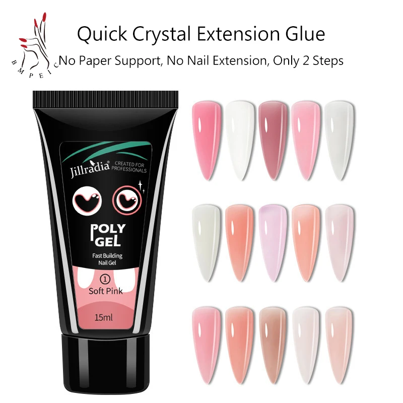 

Nail Art Polish Extension Gel Clear Glitter Soak Off UV LED Acrylic Builder Design Jelly Candy Color DIY Nature Pink Series Mini