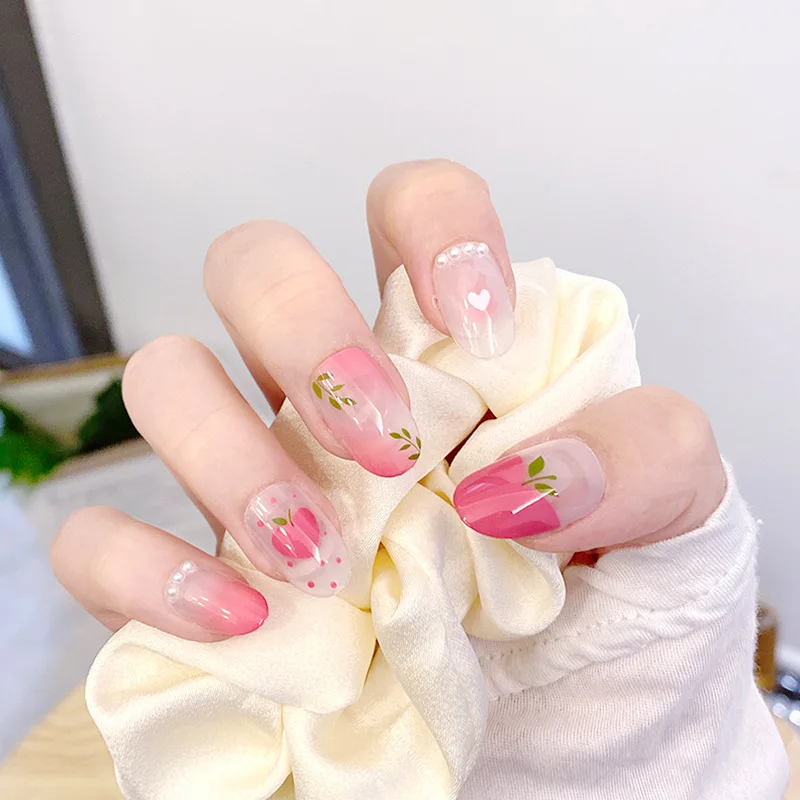 Средней длины круглая Осенняя идиллическая Женская стильная Накладка для ногтей