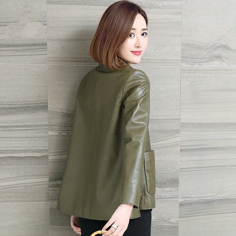 Женская куртка из натуральной кожи сезон весна осень пальто овчины в Корейском