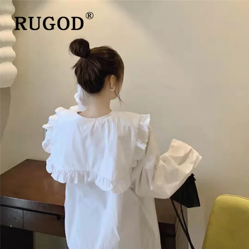 Женская блузка с кукольным воротником RUGOD осенняя Свободная длинными рукавами на