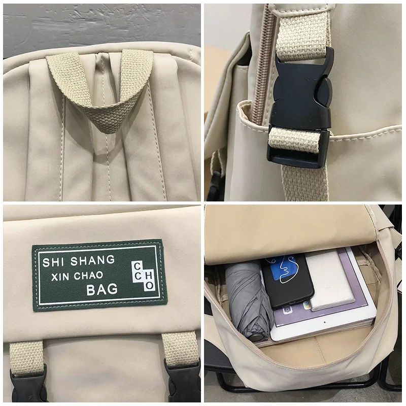 

Fashion Nylon School Bags for Teenager Large Capacity Women Backpack Students Back Pack Bag Big Traval Women's Bag Knapsack 2021