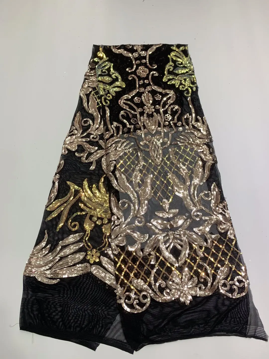 Красные и золотые африканские блестки кружевная ткань французская вышивка