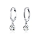 bamoer Серьги-кольца  из стерлингового серебра 925 пробы, прозрачные висячие серьги с кубическим цирконием, простые женские ювелирные украшения