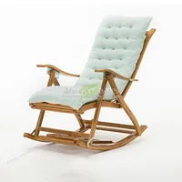38%Recliner Rocking Chair Adult Folding Lunch Break Easy Chair Summer Nap Bed Home Balcony Casual Old Lazy Bamboo Chair