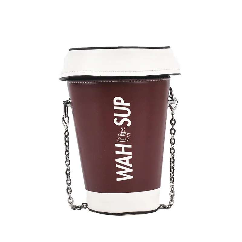 

Coffee Cup Shape Chain Shoulder Bag for Women Mini Bucket Bag Fashion Female Purses and Handbags Cartoon Clutch Bag