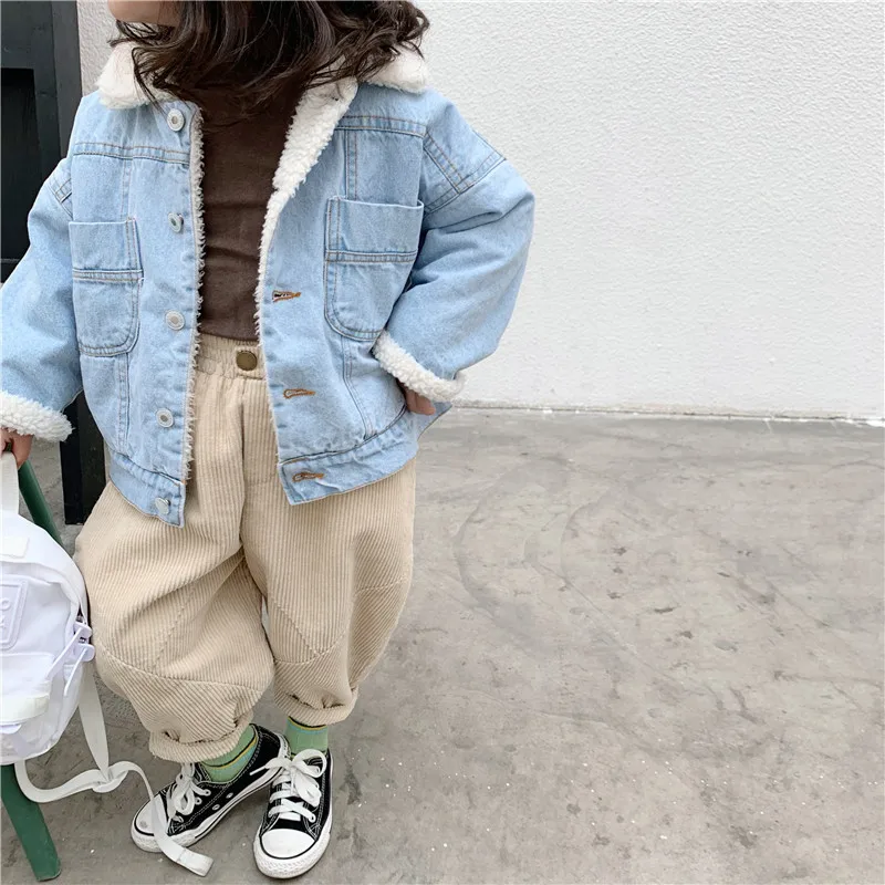 2019 г. Новинка зимняя повседневная утепленная джинсовая куртка в Корейском стиле