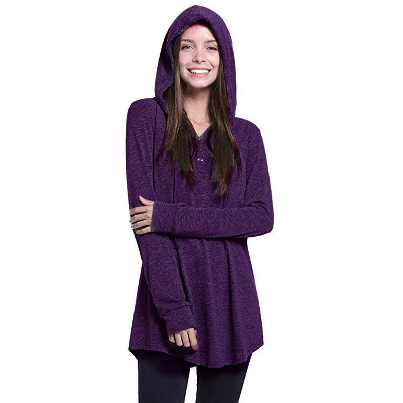 Новинка 2019 года сезон осень-зима Толстовка со складками на пуговицах свободная