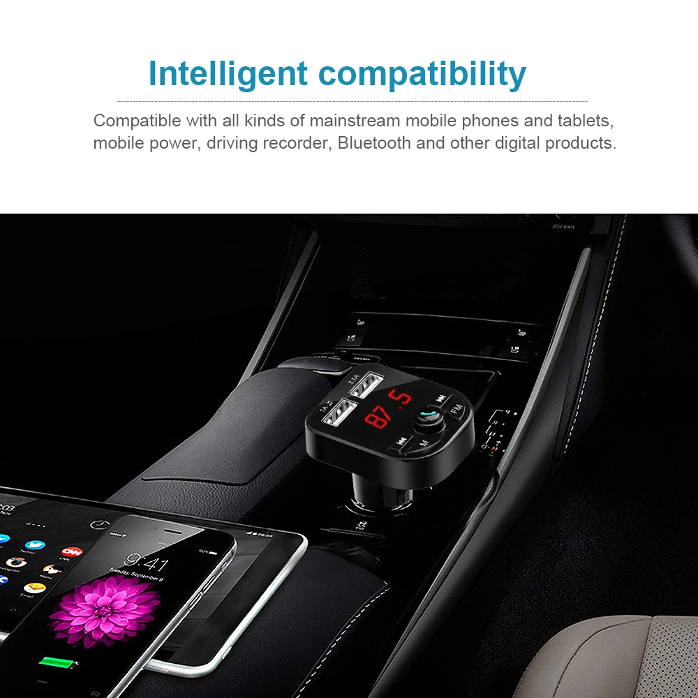 Автомобильный Bluetooth fm-передатчик двойной USB порт зарядное устройство fm-модулятор MP3-плеер Автомобильная Зажигалка беспроводные звонки, музыка плеер