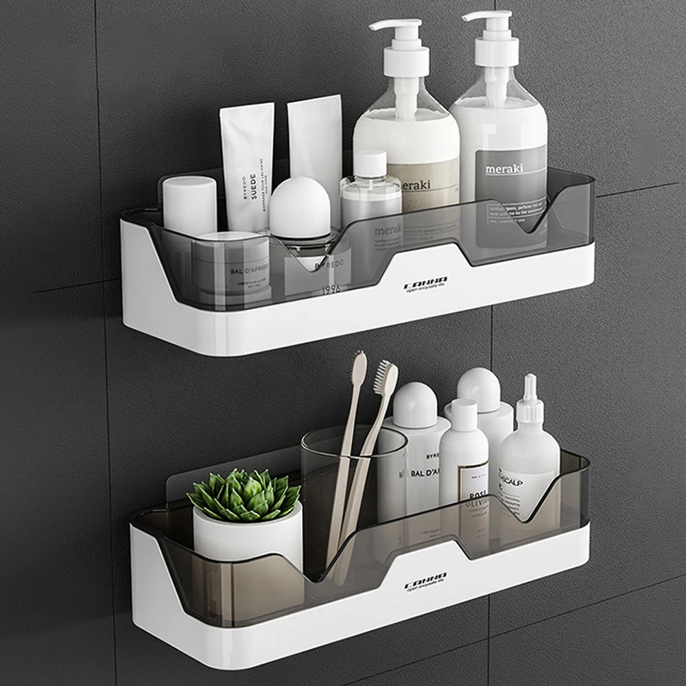 

Bathroom Shelf WC Shampoo Holder Shower Shelves Wall Mount Kitchen Storage Basket Cosmetic Rack Home Organizer Bath Accessories