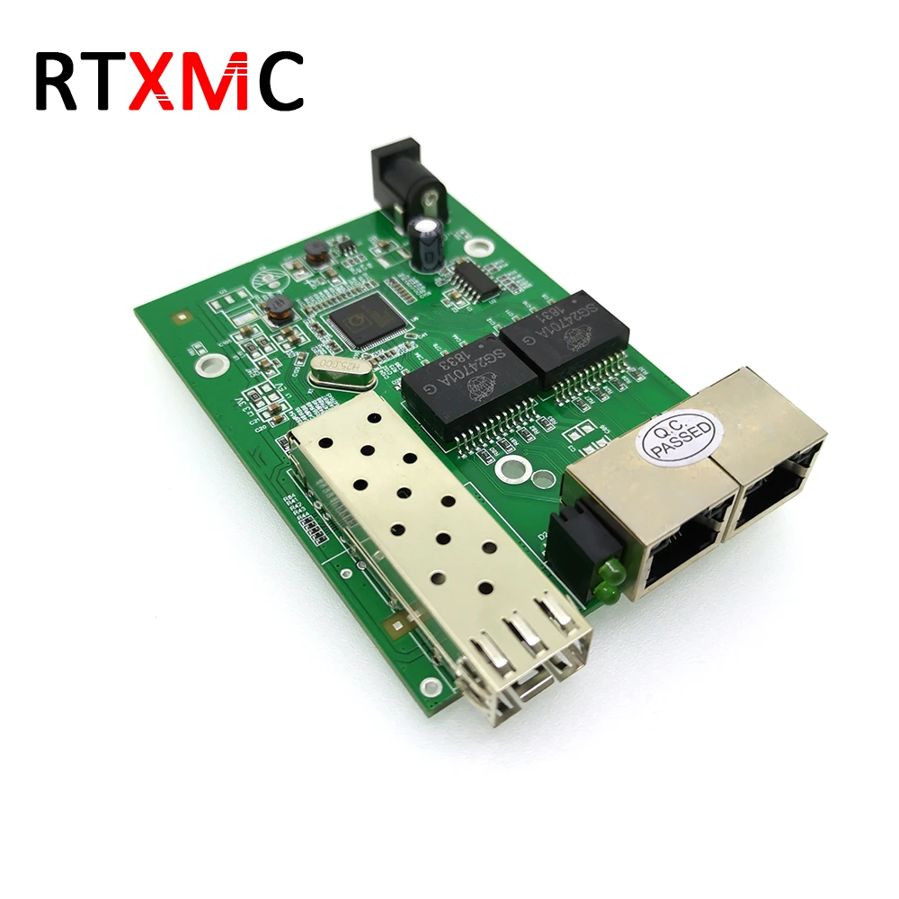 1SFP2RJ45 волоконный медиа-конвертер на RJ45 гигабитный 10/100/1000M Ethernet преобразователь