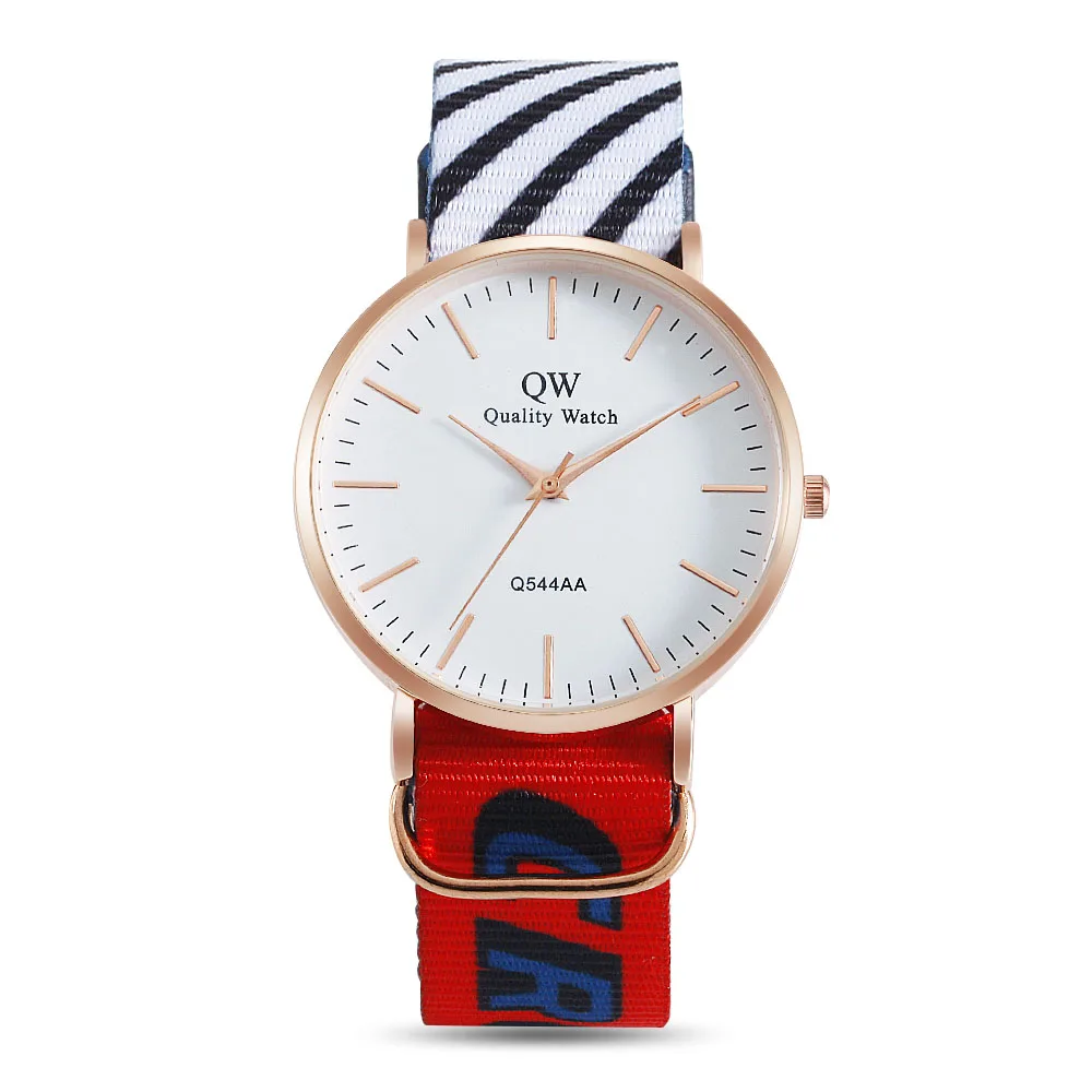QW спортивные Relojes минималистичный британский стиль нейлоновый ремешок наручные