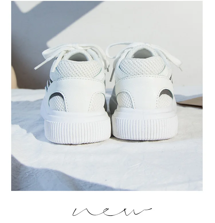 New Small White Shoes Women Breathable Reflective Stripe Shine Fashion Sneakers Ladies Casual Run Jogging Shoes Student Trainers