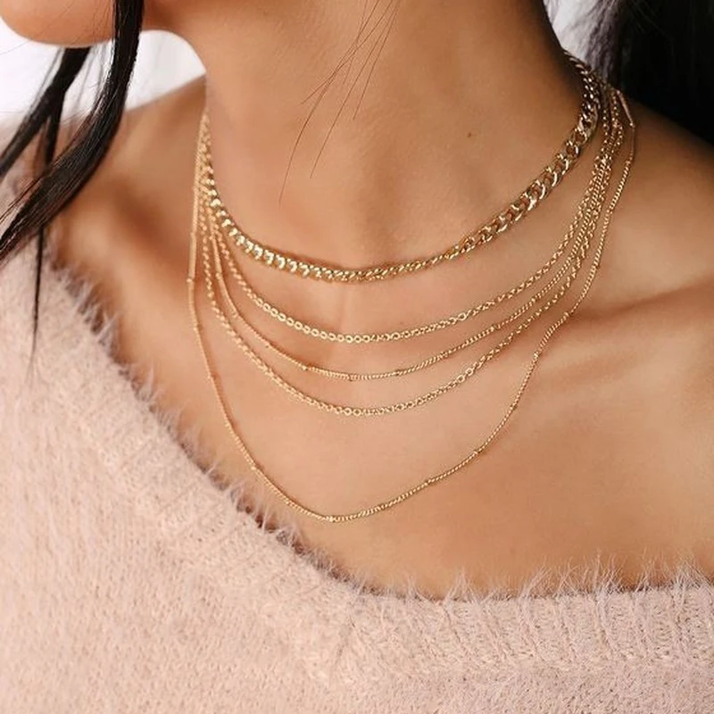 Классическое многослойное ожерелье HebeDeer с цепочкой Женское Ожерелье чокер