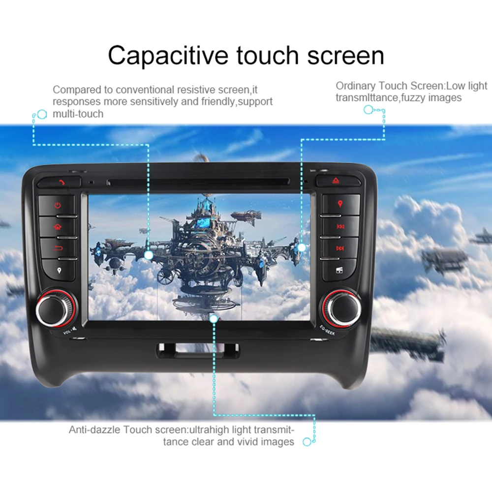 A-Sure 2 Din Авто Радио dvd-плеер gps Стерео навигация для Audi TT MK2 2006-2009 3g Bluetooth SWC RDS DAB + VMCD