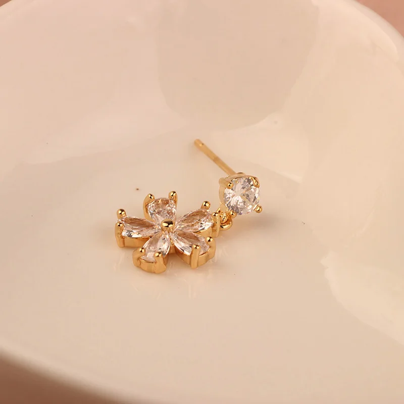 MYWINY медные цветы ювелирные изделия циркон серьги для женщин|Серьги-подвески| |