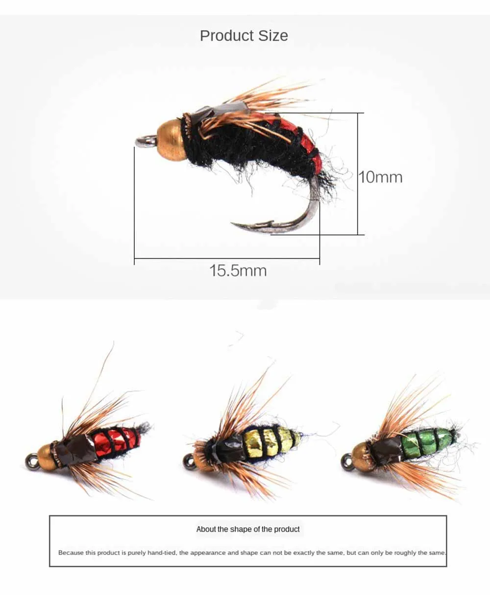 

Insects bee Fishing Lures Bait High Carbon Steel Hook Fish Tackle With Super Sharpened Crank Hook Perfect Decoy 6Pcs/Set