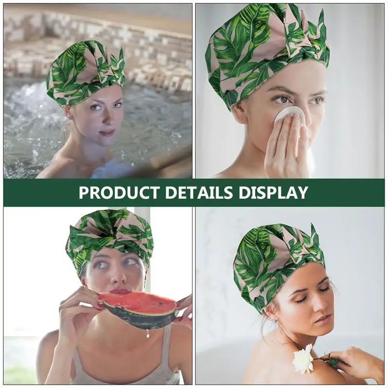 

3pcs Elastic Bathing Cap Shower Caps Elastic Bowknot Bathing Caps Reusable Shower Cap For Women Hat Hair Bonnet Shower Hat