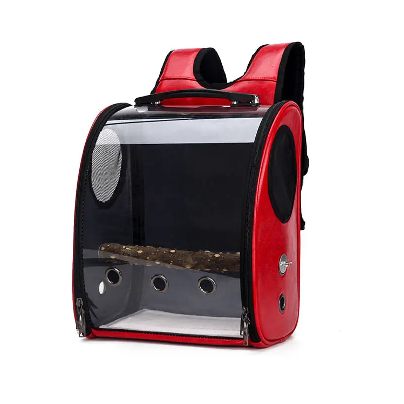 Прозрачная двойная сумка для переноски с деревом дышащий рюкзак попугая