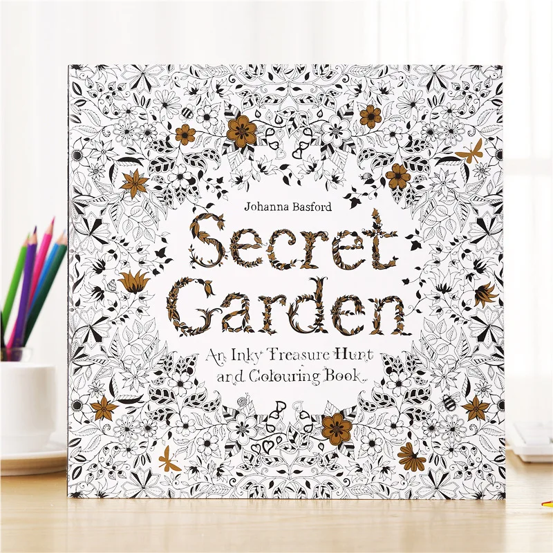 

96 Pcs English Secret Garden Decompression Coloring Books for Adults Kids Relieve Stress Kill Time Graffiti Drawing Wire Book